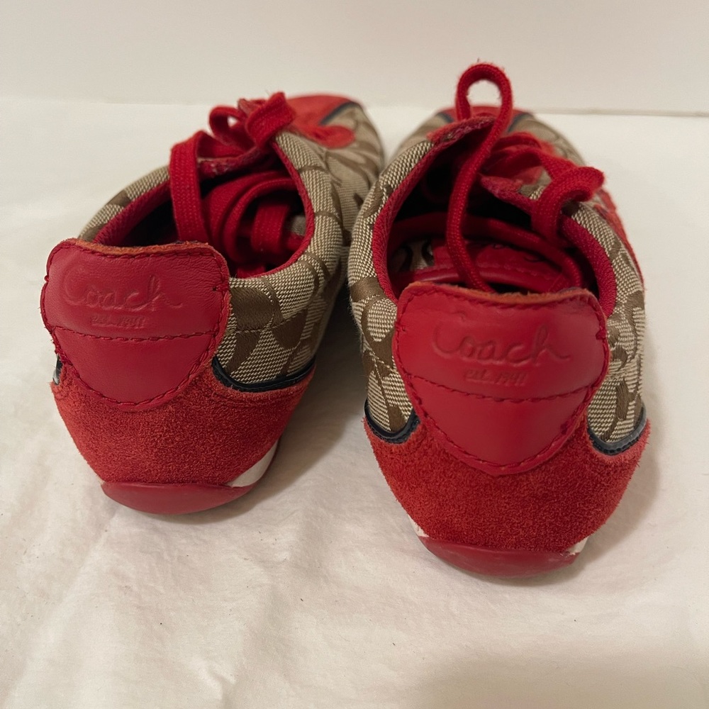 Coach Women's Red Logo Slip-On Sneakers - Picture 8 of 8